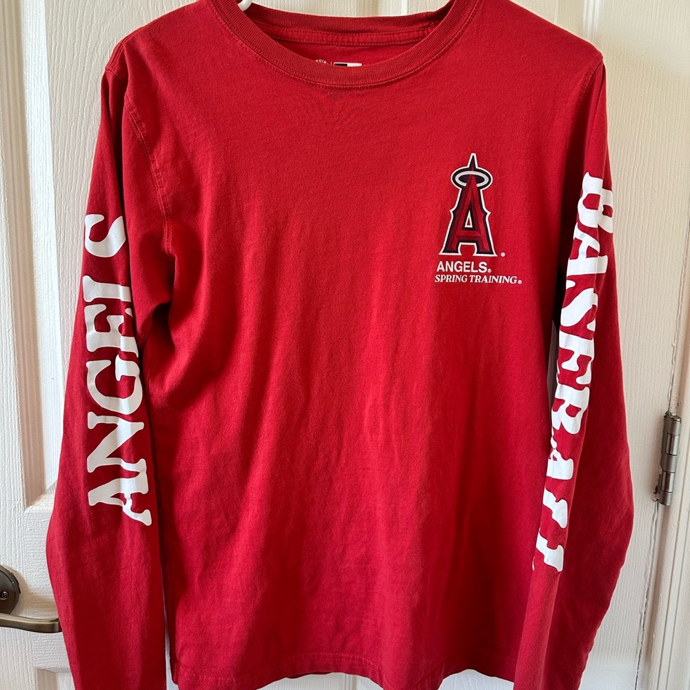 New Era Red Long Sleeve Angels Spring Training Baseball Shirt